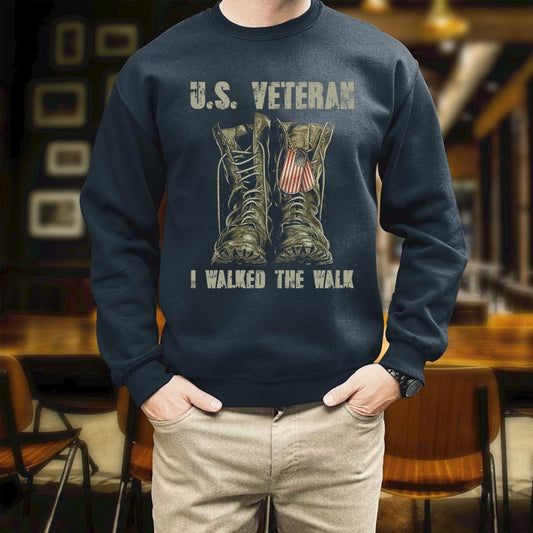 Veterans U.S. Veteran I Walked The Walk Printed 2D Unisex Sweatshirt